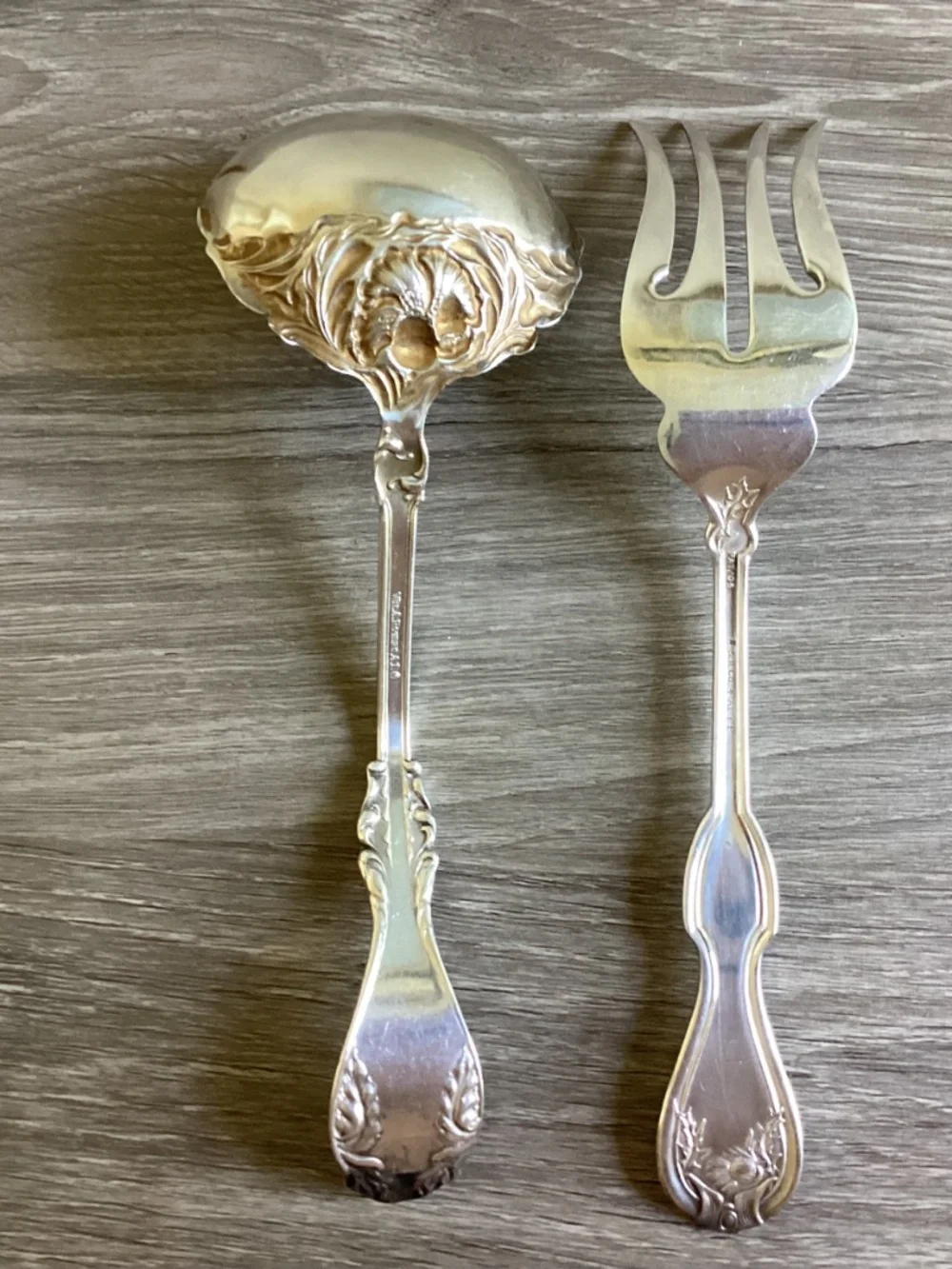 Antique Silver Plated Serving Utensils Lot Of 2 WM A Rogers A1 & S H Co Quadrupl